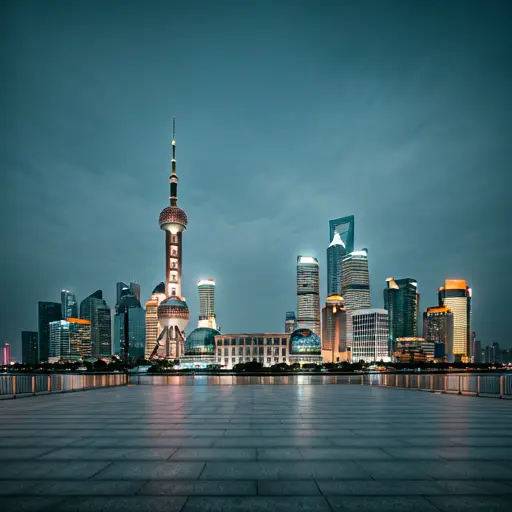 Shanghai skyline with Oriental Pearl Tower